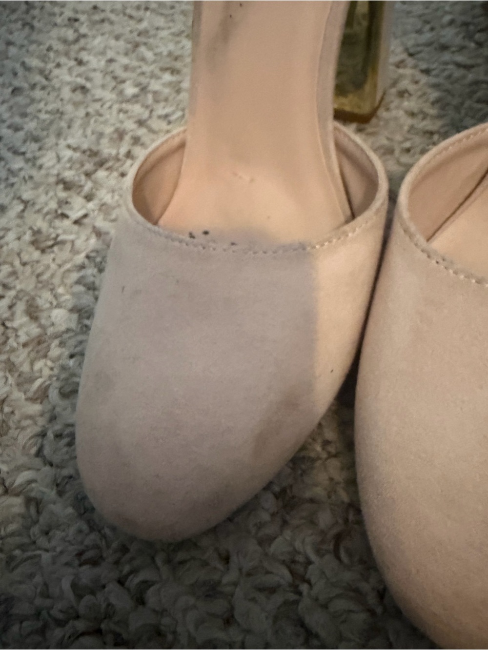 Lulu’s Nude Ankle Strap Closed Round Toe Sandal Heels - Picture 2 of 12